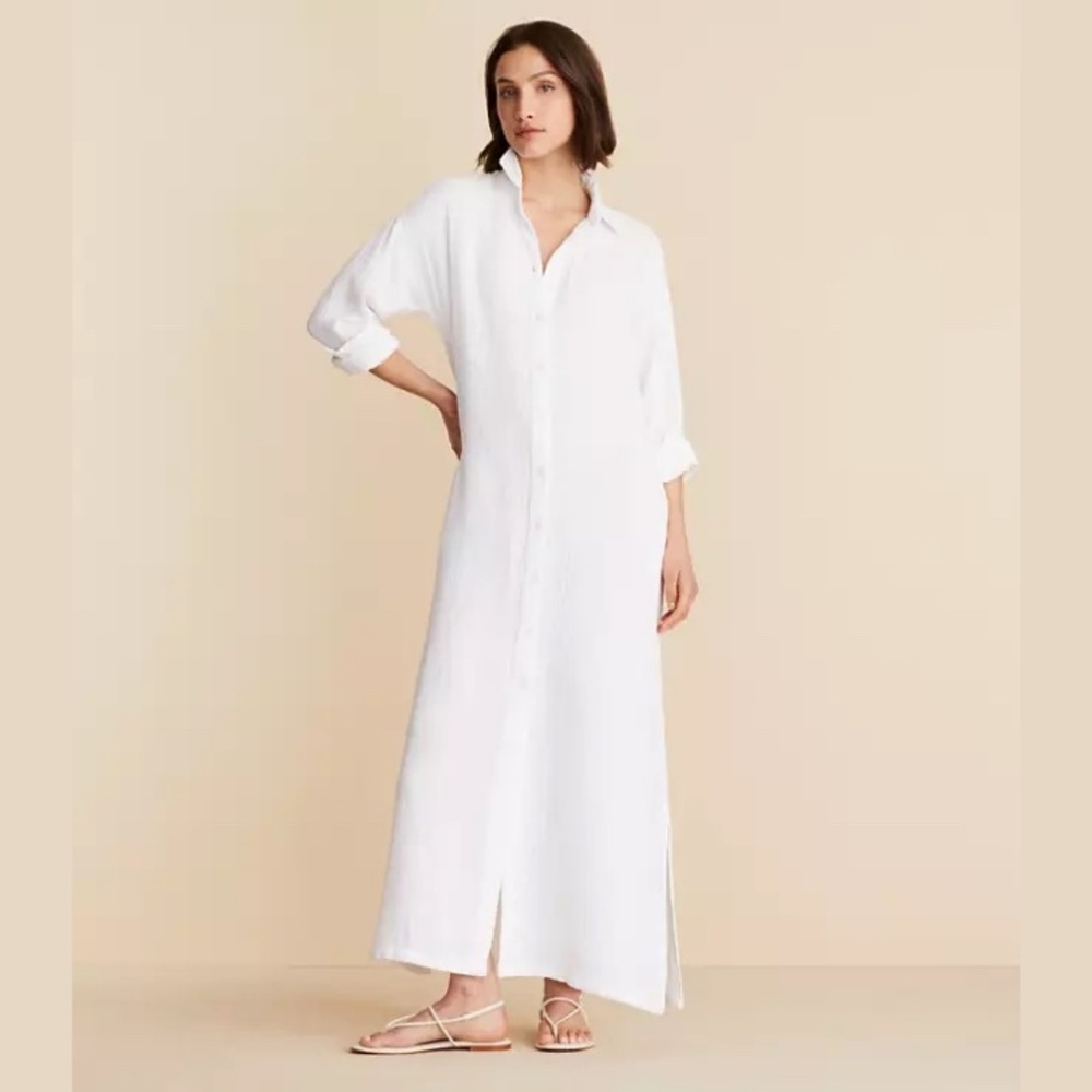 Lou & Grey White Long Sleeve Dress